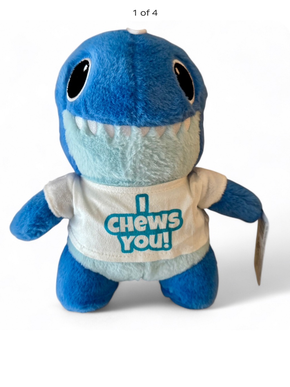 Blue Plush Shark "I Chews You" Chompy Plush Toy 12” NEW!